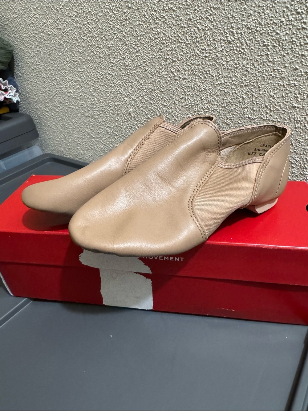 Capezio Women's Beige Leather Slip-On Flats